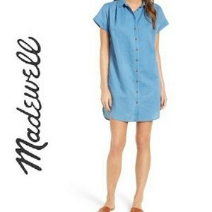 MADEWELL Central Linen Blend Shirt Dress Small